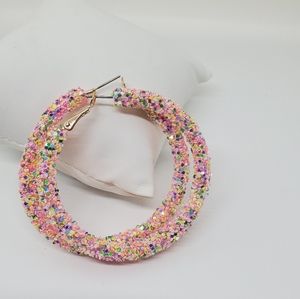 Colorful Sparkly Hoop Earrings